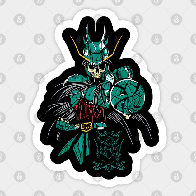 Skeleton Dragon Shiryu Anime Fanart Sticker by Planet of Tees